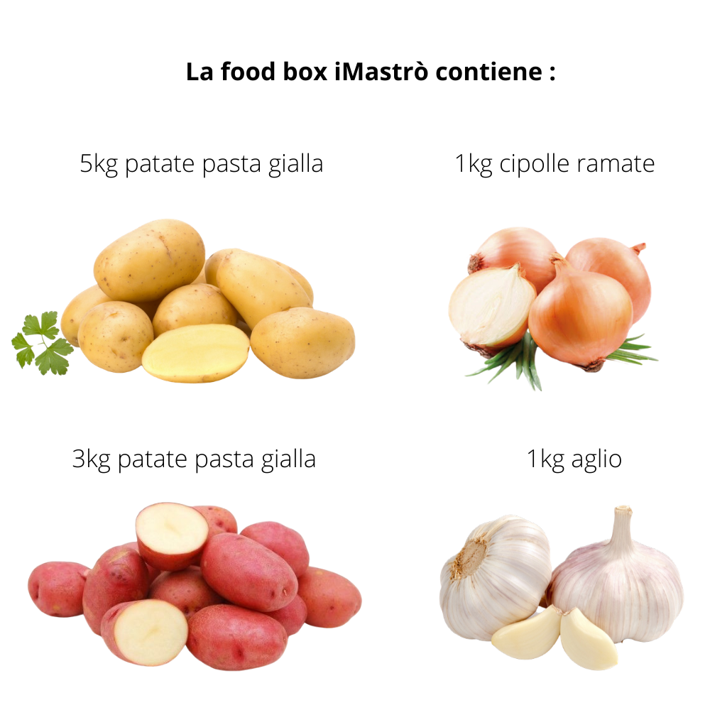 iMastrò Patate Food Box Patate Pasta Gialla Buccia Rossa Fresche Aglio  Cipolle Ramate Box Da Cucinare Sacco Made In Italy Patatine Fritte Taglio  Chips – Imastropatate