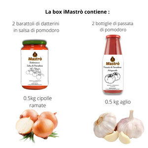 
                  
                    Food Box Mista Passate di Pomodoro e Datterini Aglio Cipolle Dorate
                  
                